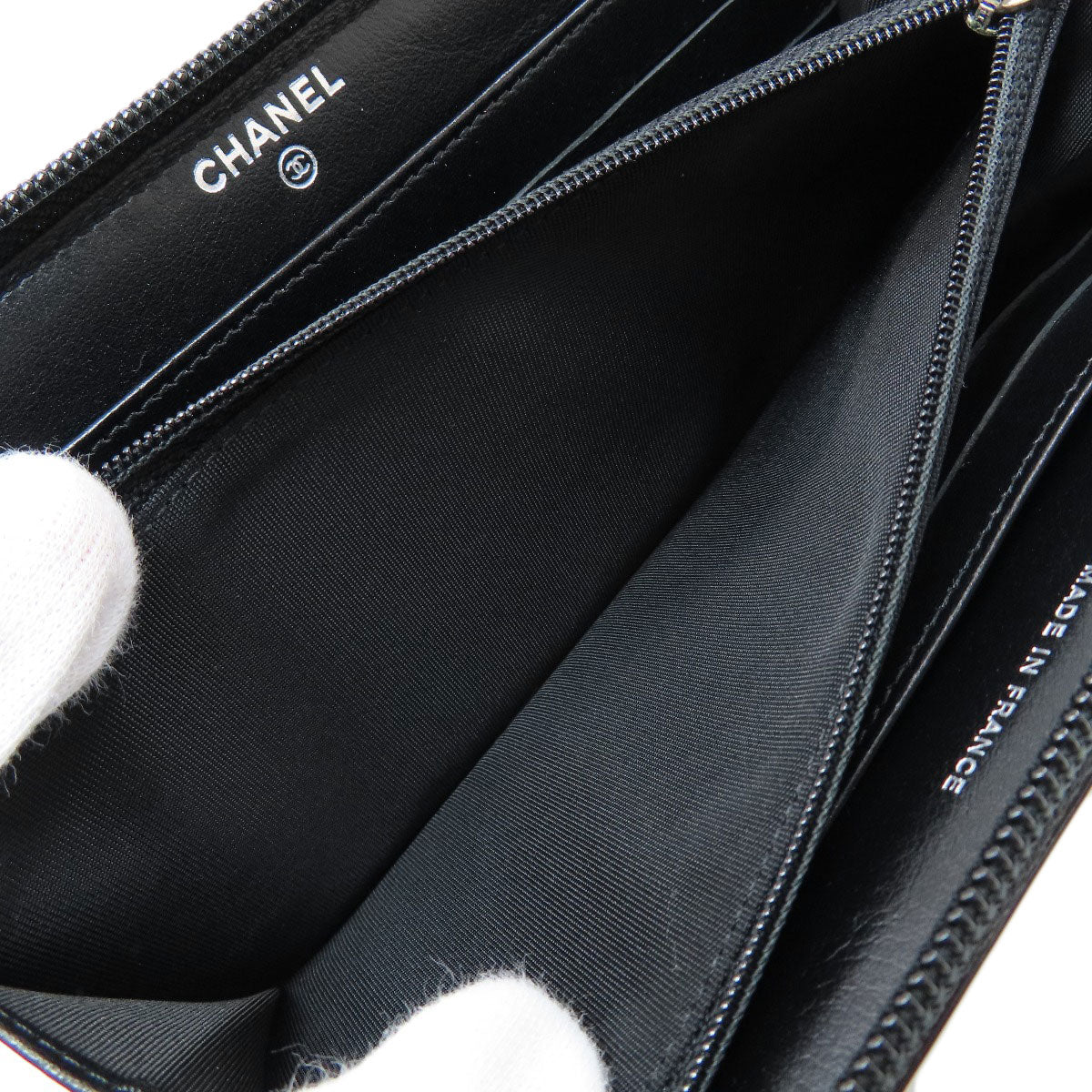 CHANEL COCO Mark SilverHardware Long wallet (with coin pocket) Enamel Ladies [Used]