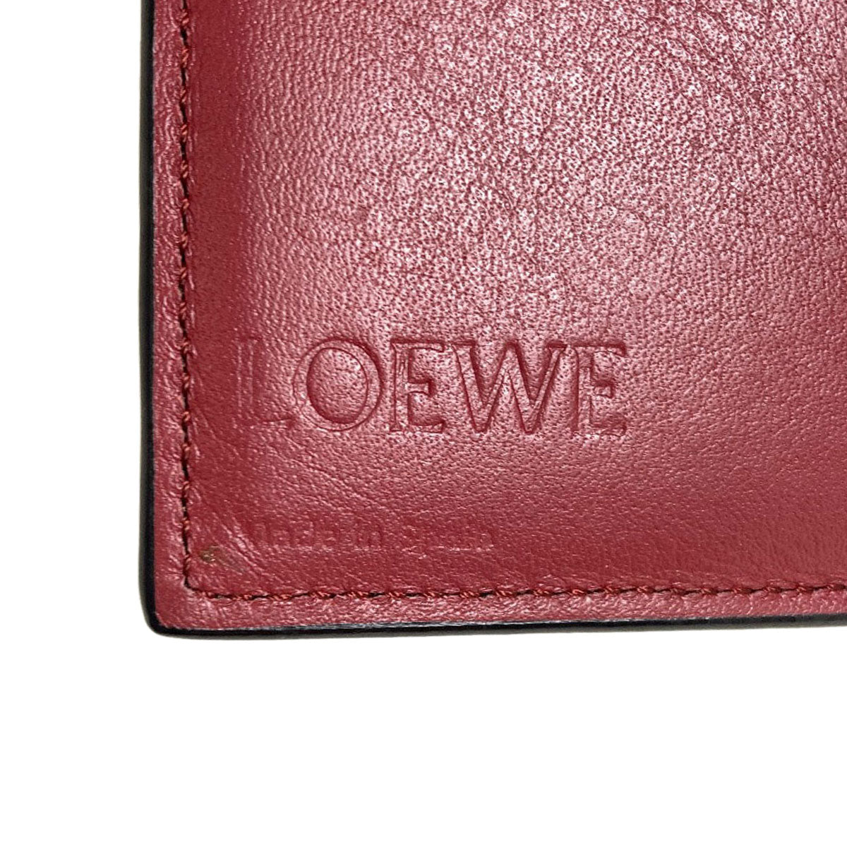 LOEWE Vertical Wallet Small Compact Wallet Tri-fold wallet (with Coin Pocket) Leather Ladies [Used]