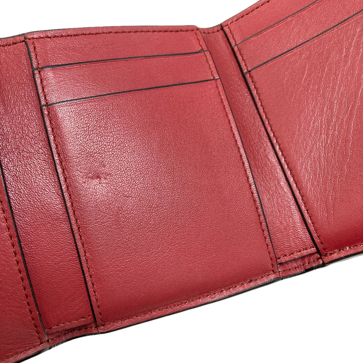 LOEWE Vertical Wallet Small Compact Wallet Tri-fold wallet (with Coin Pocket) Leather Ladies [Used]