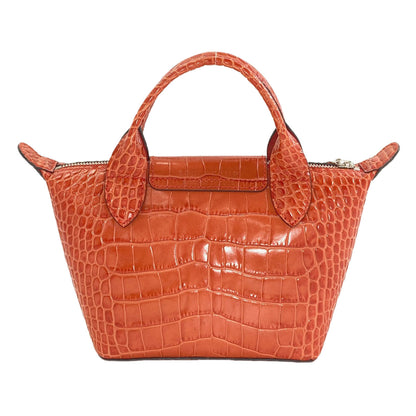 Longchamp Le Pliage Embossed 2-Way Bag Handbag Leather Ladies [Used]