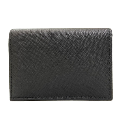 PRADA Logo Hardware Bifold Wallet with Coin Pocket Safiano Ladies [Used]