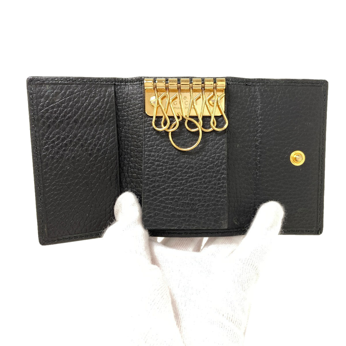 GUCCI 456118 GG Marmont Double G key holder Leather Ladies [Used]