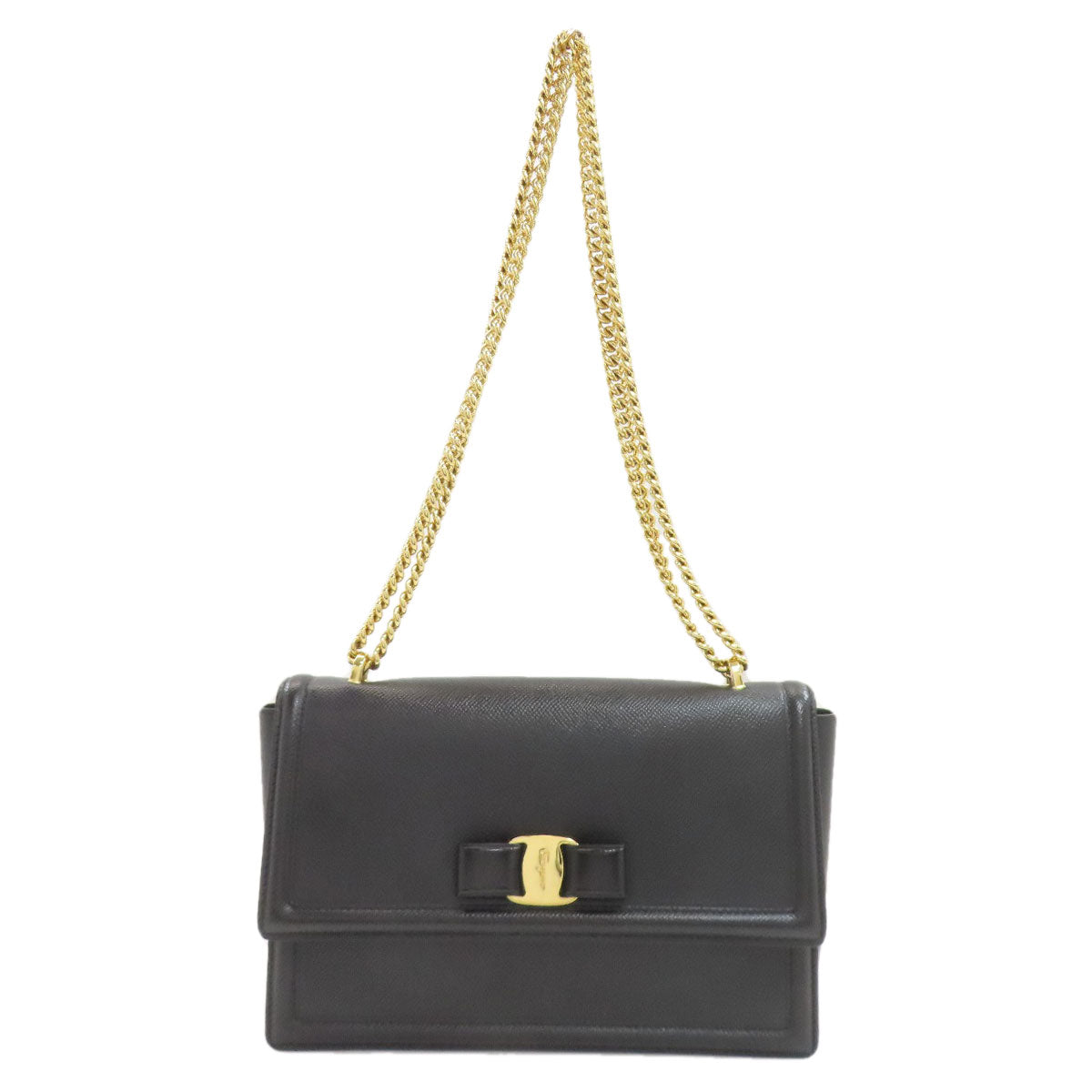 Salvatore Ferragamo Vara ribbon Shoulder Bag Leather Ladies [Used]