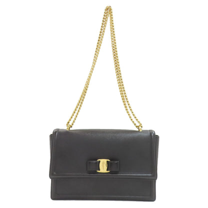 Salvatore Ferragamo Vara ribbon Shoulder Bag Leather Ladies [Used]