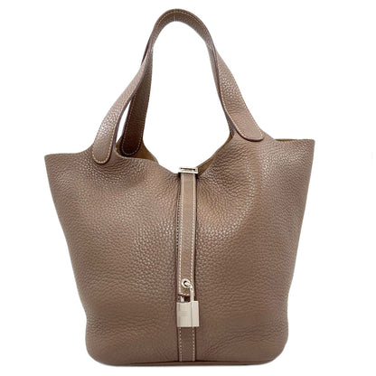 HERMES Picotin Lock MM Etoupe SilverHardware Handbag Taurillon Clemence Ladies [Used]
