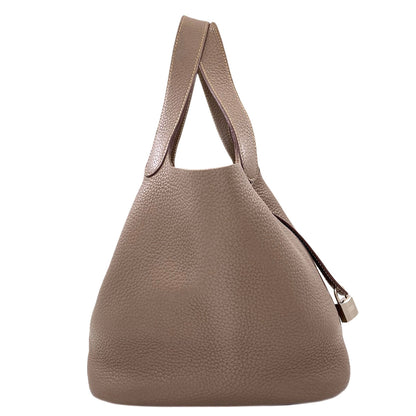 HERMES Picotin Lock MM Etoupe SilverHardware Handbag Taurillon Clemence Ladies [Used]