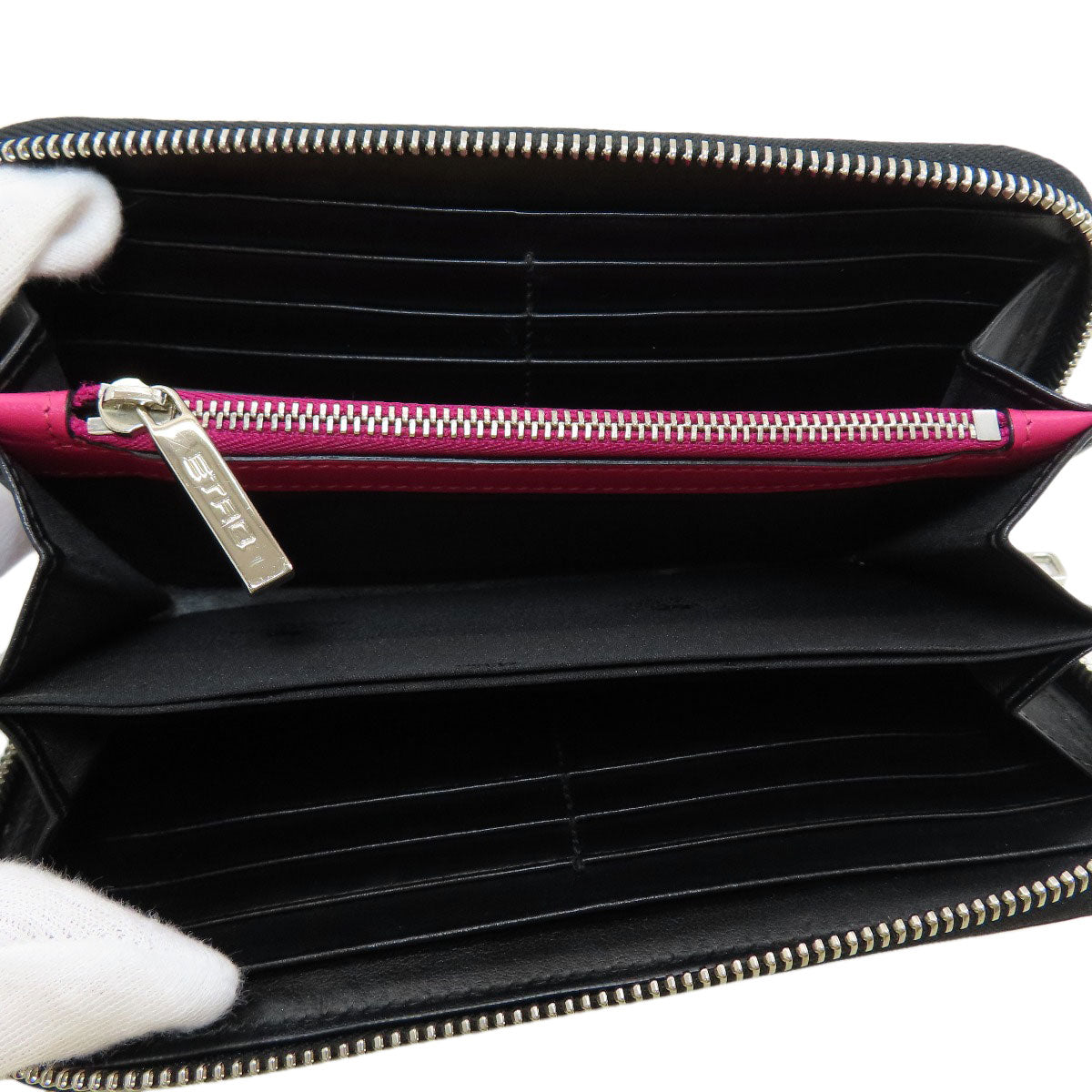 ETRO logo Long wallet (with coin pocket) Leather Ladies [Used]