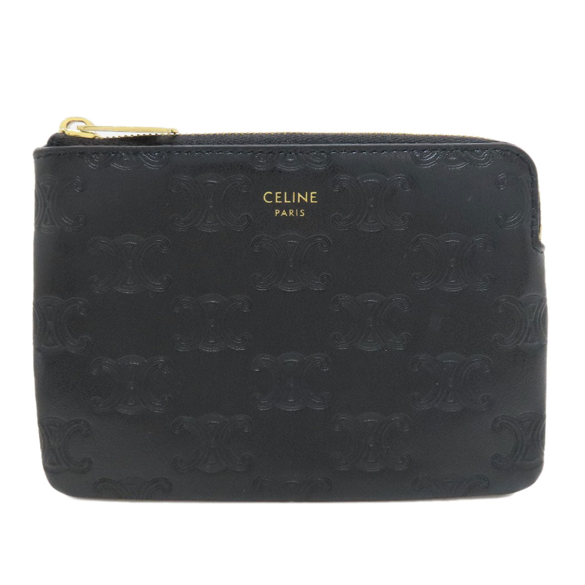 CELINE Triomphe coin purse Leather Ladies [Used]