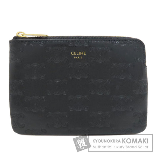 CELINE Triomphe coin purse Leather Ladies [Used]