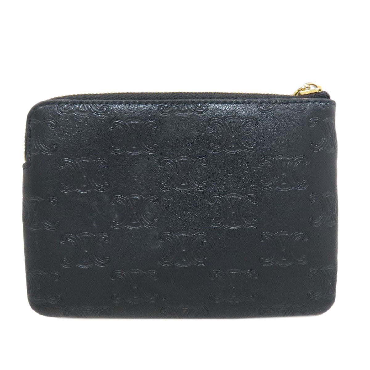 CELINE Triomphe coin purse Leather Ladies [Used]