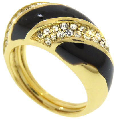 CHRISTIAN DIOR Rhinestone Ring Metal Ladies [Used]