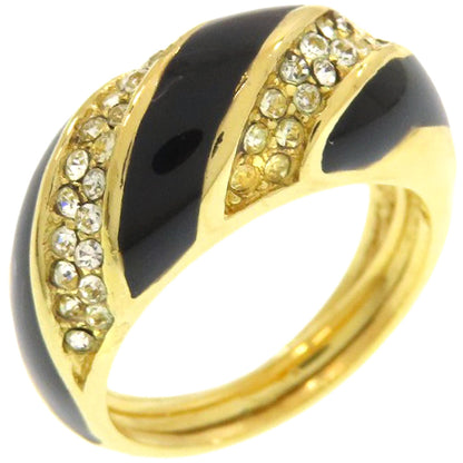 CHRISTIAN DIOR Rhinestone Ring Metal Ladies [Used]