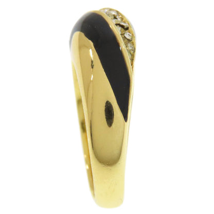 CHRISTIAN DIOR Rhinestone Ring Metal Ladies [Used]
