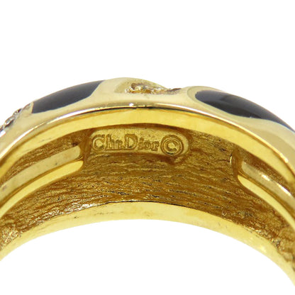 CHRISTIAN DIOR Rhinestone Ring Metal Ladies [Used]