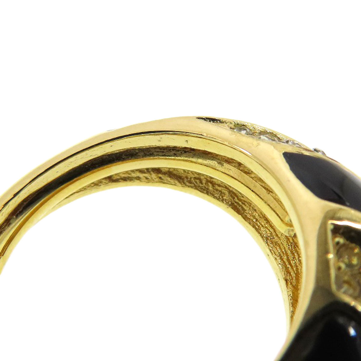 CHRISTIAN DIOR Rhinestone Ring Metal Ladies [Used]