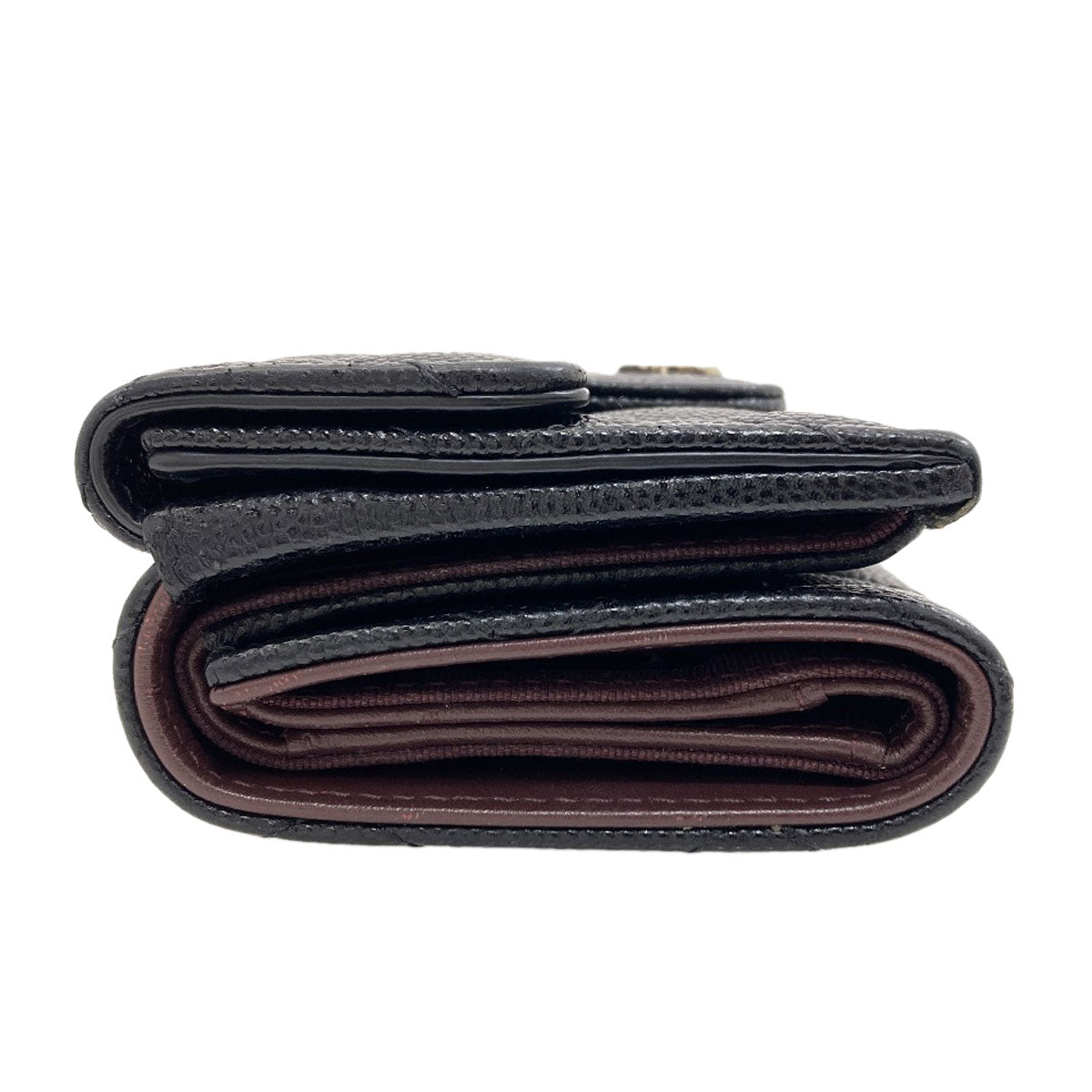 CHANEL Matelasse SilverHardware Tri-fold wallet (with Coin Pocket) Grained Calfskin Skin Ladies [Used]