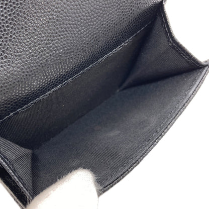 CHANEL Matelasse SilverHardware Tri-fold wallet (with Coin Pocket) Grained Calfskin Skin Ladies [Used]