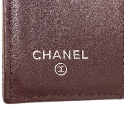 CHANEL Matelasse SilverHardware Tri-fold wallet (with Coin Pocket) Grained Calfskin Skin Ladies [Used]