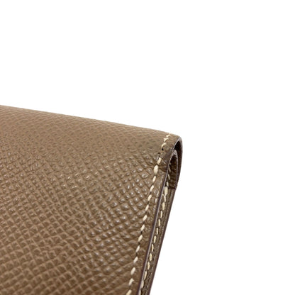 HERMES Bearn Compact Etop GoldHardware Bifold Wallet with Coin Pocket Epsom Ladies [Used]