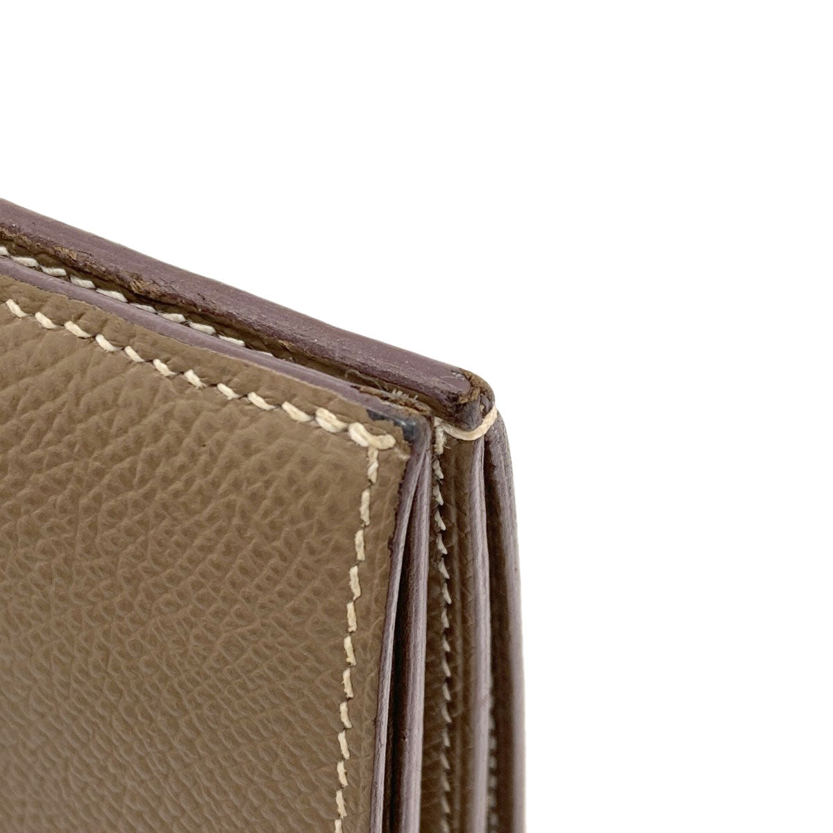 HERMES Bearn Compact Etop GoldHardware Bifold Wallet with Coin Pocket Epsom Ladies [Used]