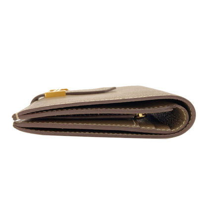 HERMES Bearn Compact Etop GoldHardware Bifold Wallet with Coin Pocket Epsom Ladies [Used]