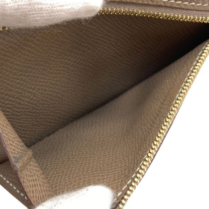 HERMES Bearn Compact Etop GoldHardware Bifold Wallet with Coin Pocket Epsom Ladies [Used]