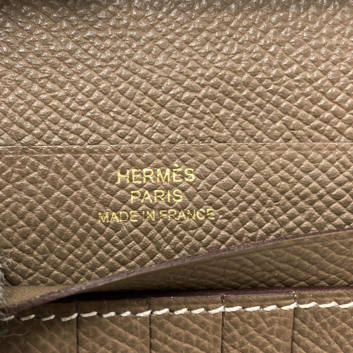 HERMES Bearn Compact Etop GoldHardware Bifold Wallet with Coin Pocket Epsom Ladies [Used]