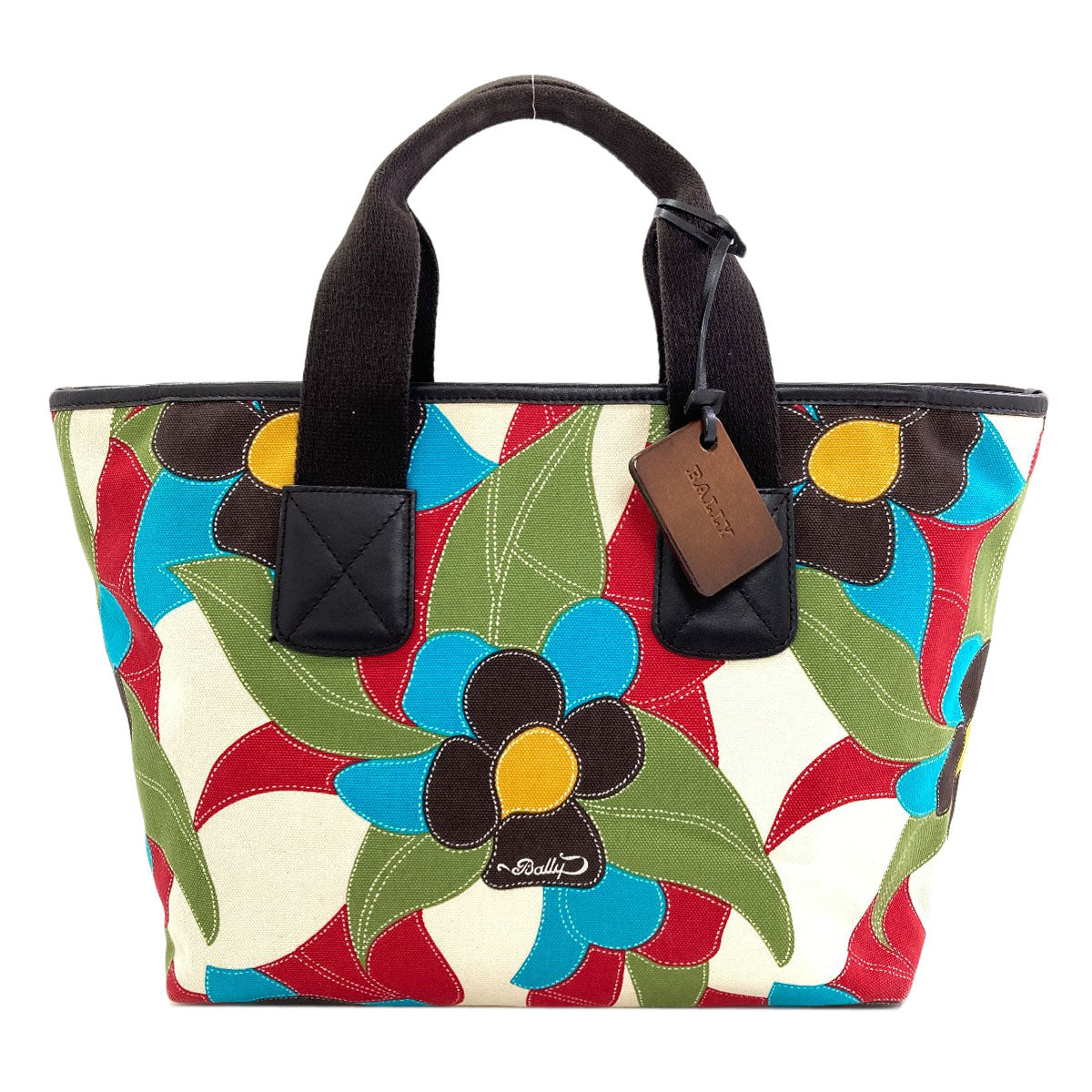 BALLY Flower pattern Handbag Canvas Ladies [Used]