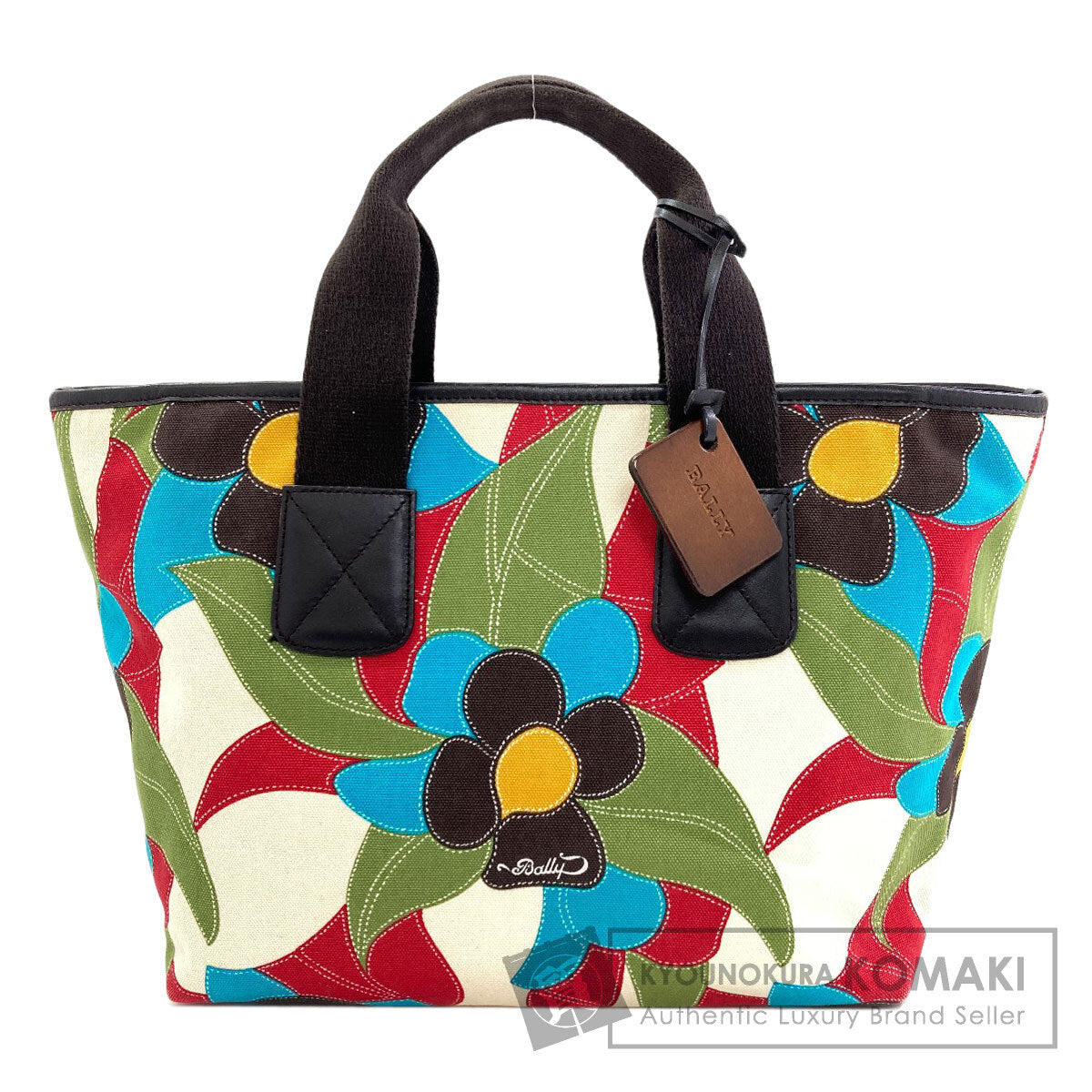 BALLY Flower pattern Handbag Canvas Ladies [Used]