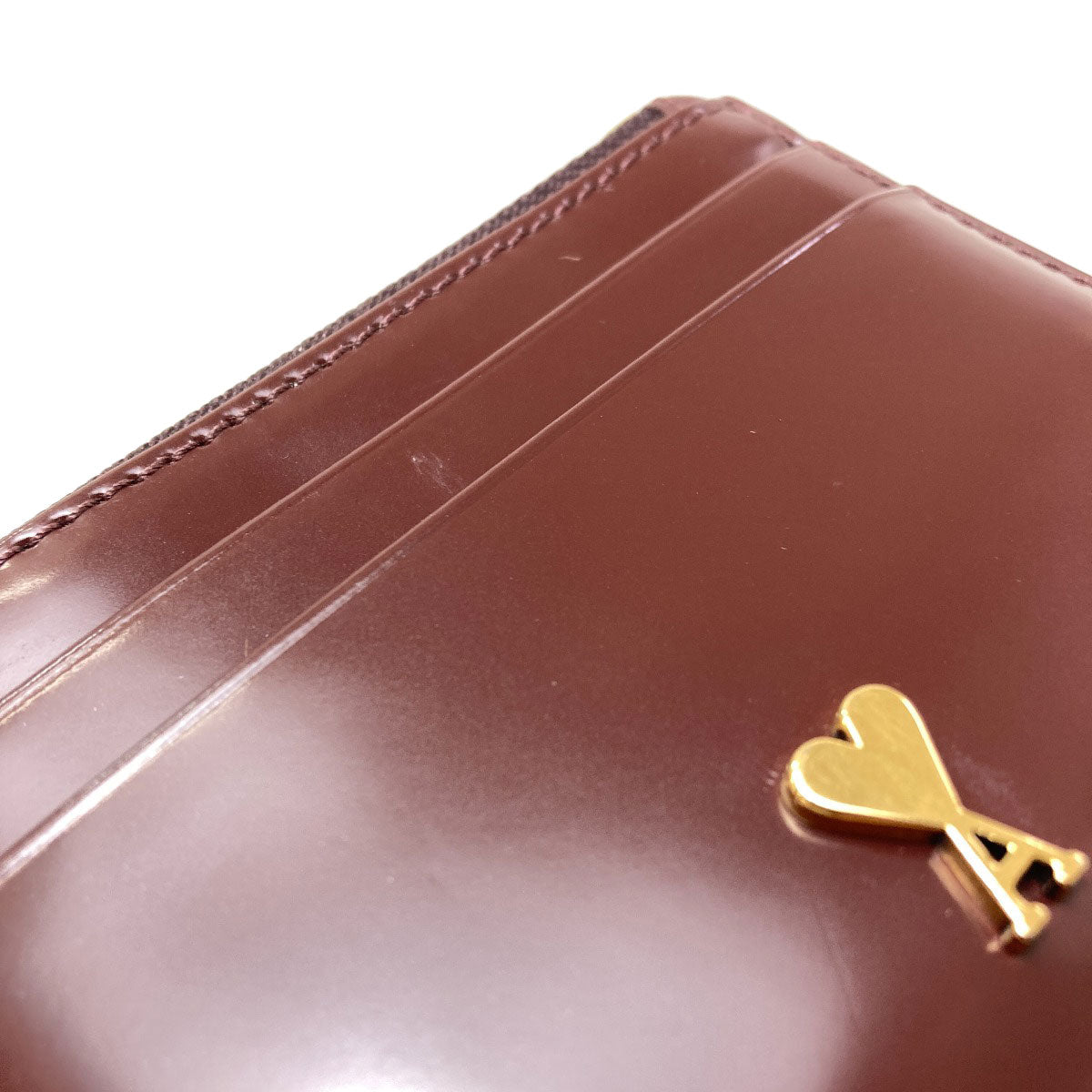 SELECT GOODS Ami Paris Zip Card Case Card Case Leather Ladies [Used]
