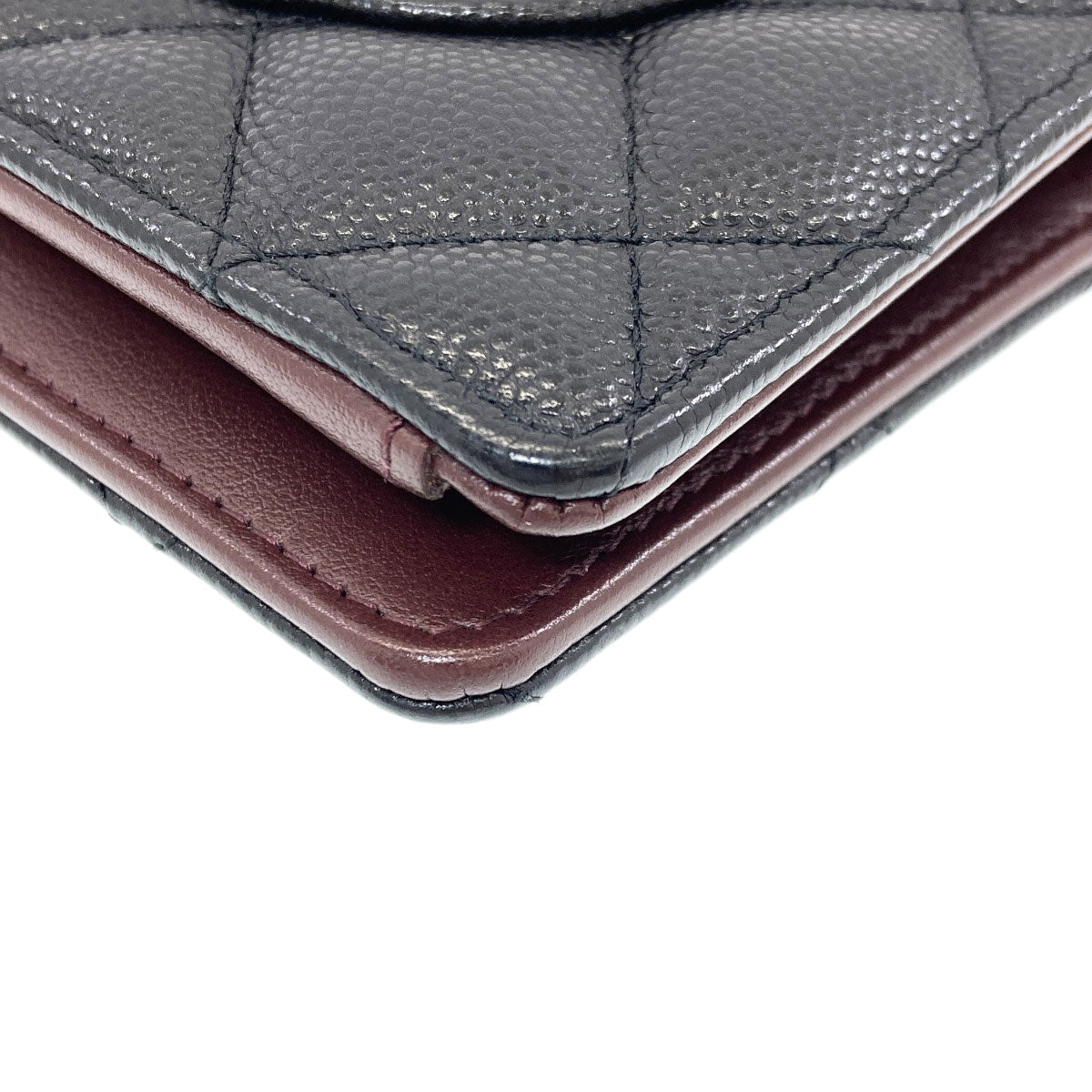 CHANEL COCO Mark Matelasse GoldHardware Long wallet (with coin pocket) Grained Calfskin Skin Ladies [Used]