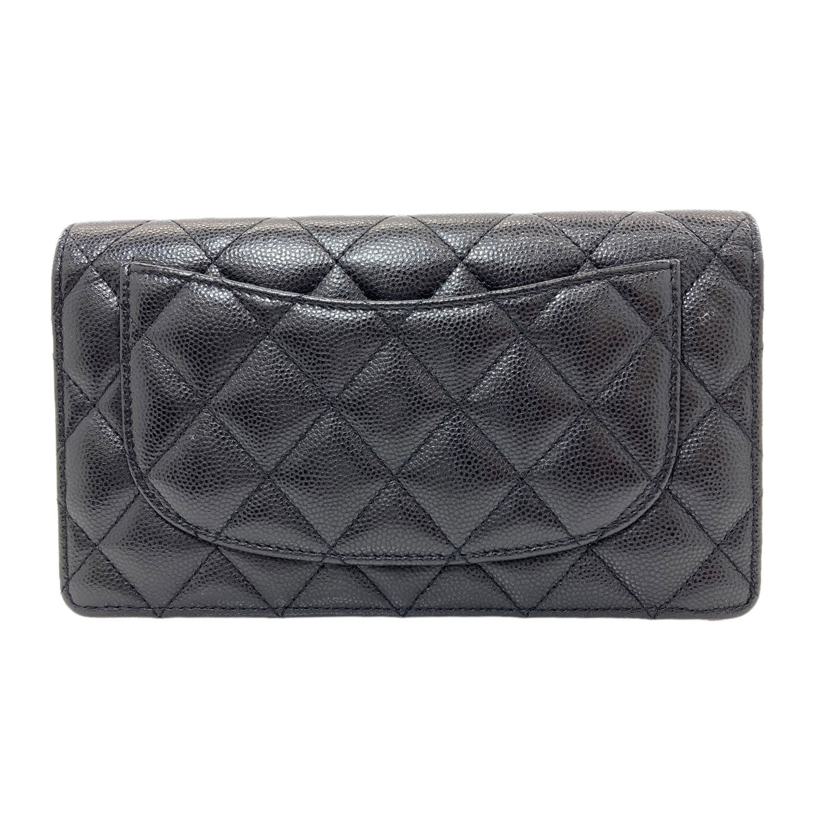 CHANEL COCO Mark Matelasse GoldHardware Long wallet (with coin pocket) Grained Calfskin Skin Ladies [Used]