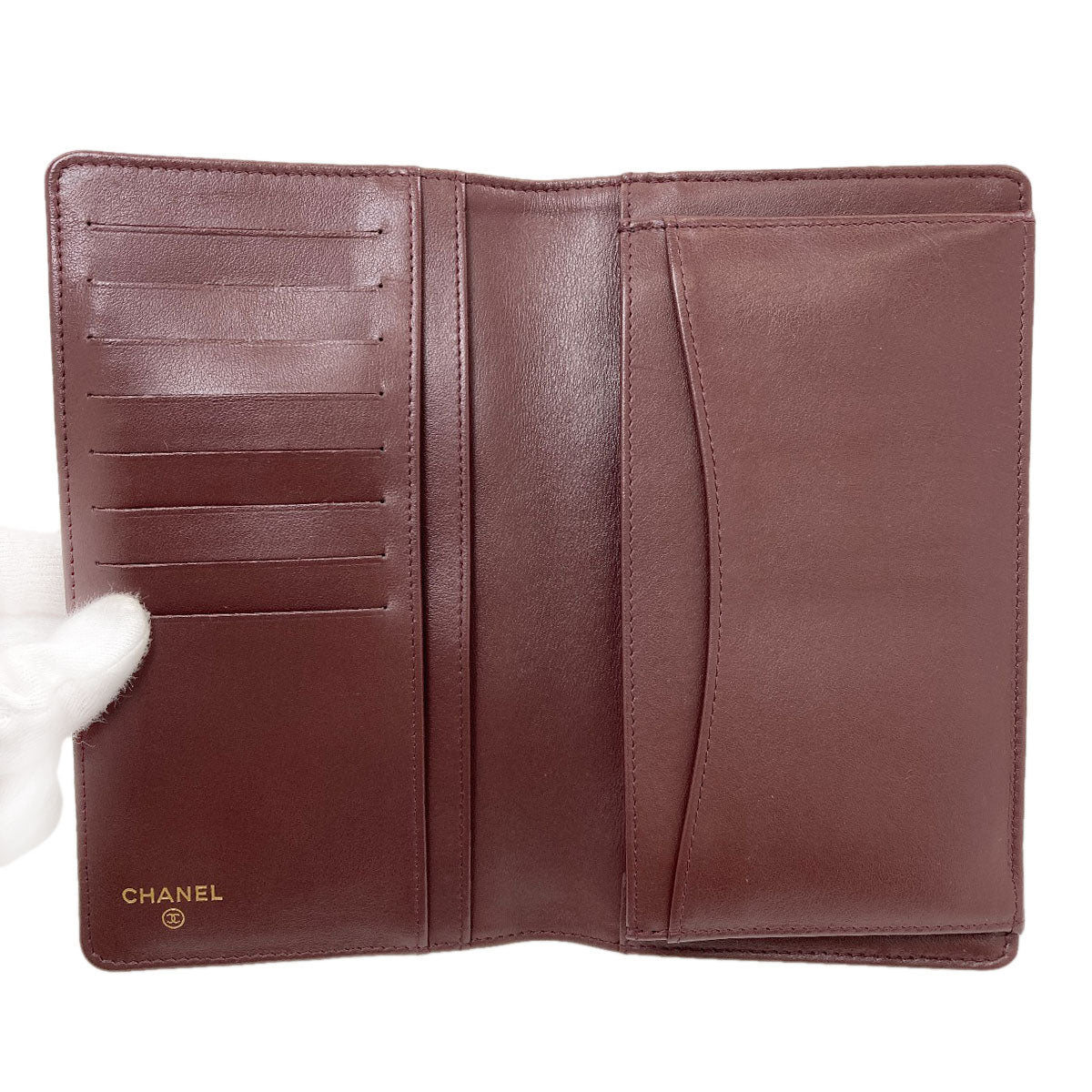 CHANEL COCO Mark Matelasse GoldHardware Long wallet (with coin pocket) Grained Calfskin Skin Ladies [Used]