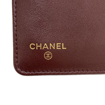 CHANEL COCO Mark Matelasse GoldHardware Long wallet (with coin pocket) Grained Calfskin Skin Ladies [Used]