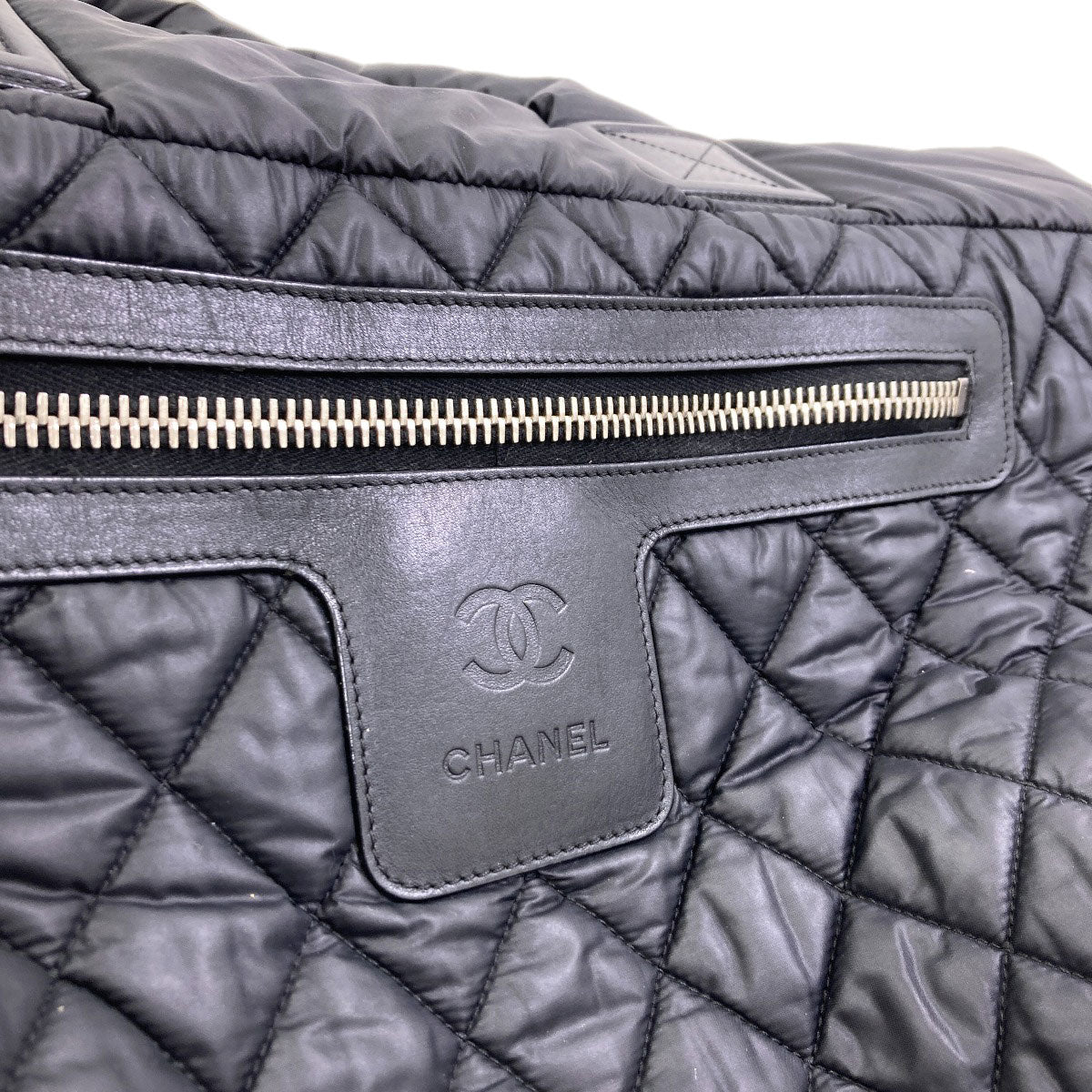 CHANEL Coco Cocoon GM SilverHardware Tote Bag Nylon Ladies [Used]