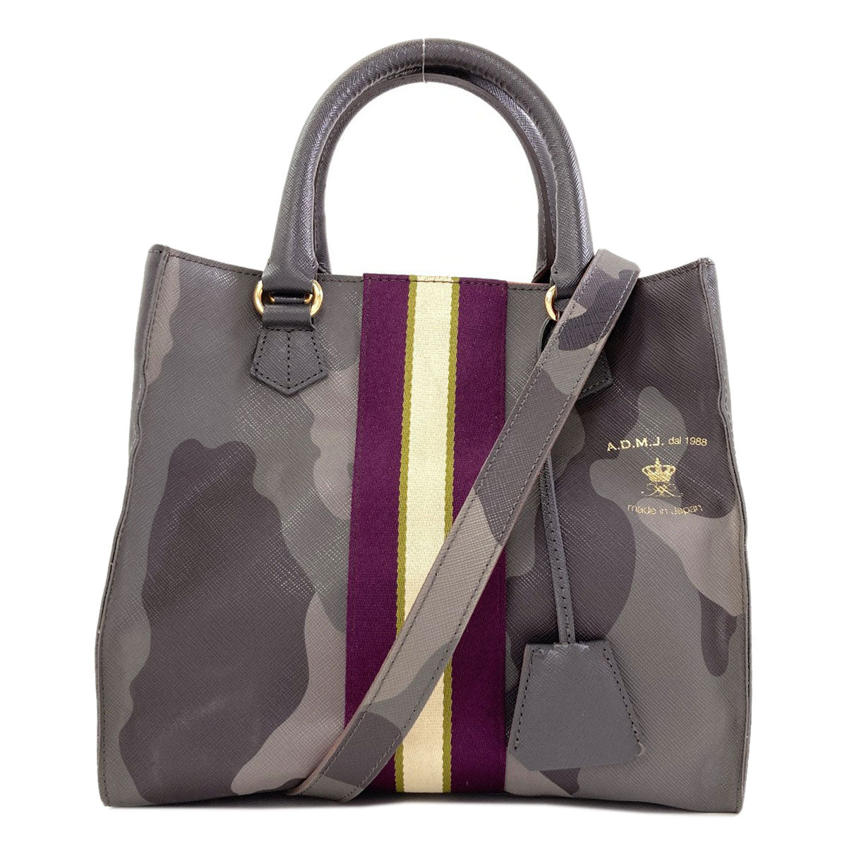 ADMJ Camouflage pattern 2WAY Handbag PVC Ladies [Used]