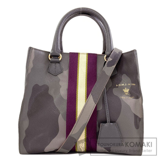 ADMJ Camouflage pattern 2WAY Handbag PVC Ladies [Used]