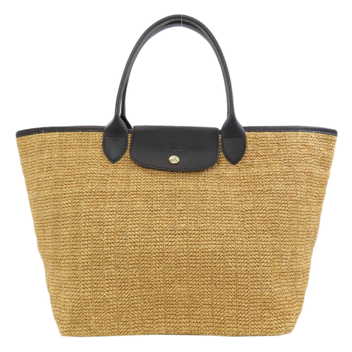 Longchamp Le Pliage Basket Bag Tote Bag Leather Straw-like materialLadies [Used]
