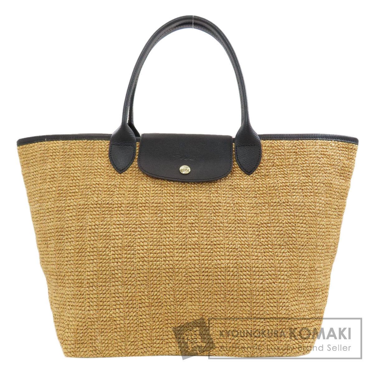 Longchamp Le Pliage Basket Bag Tote Bag Leather Straw-like materialLadies [Used]
