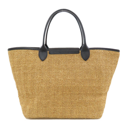 Longchamp Le Pliage Basket Bag Tote Bag Leather Straw-like materialLadies [Used]