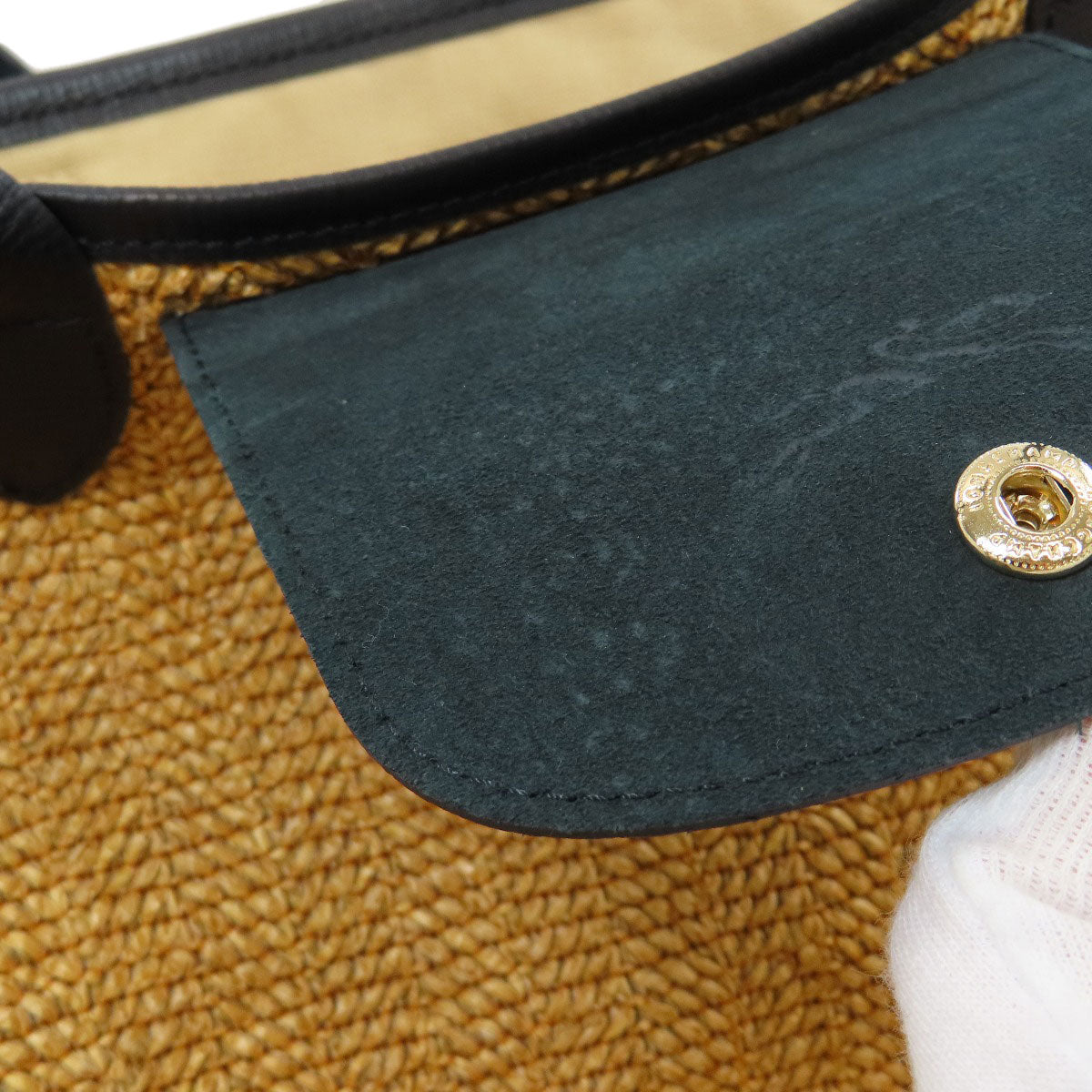Longchamp Le Pliage Basket Bag Tote Bag Leather Straw-like materialLadies [Used]