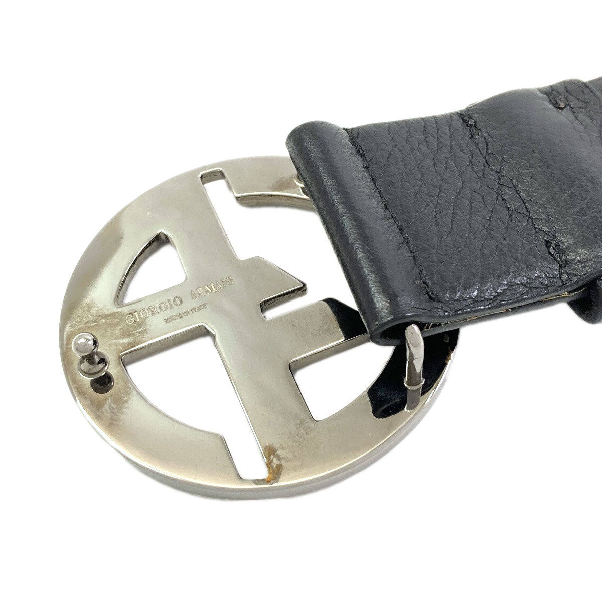 Giorgio Armani GA logo belt Leather mens [Used]