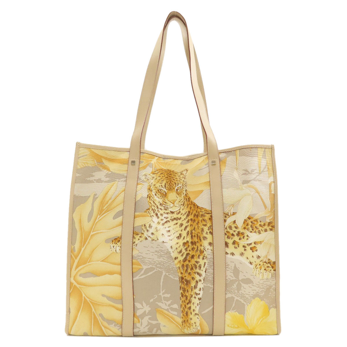 Salvatore Ferragamo Leopard Tote Bag Canvas Ladies [Used]