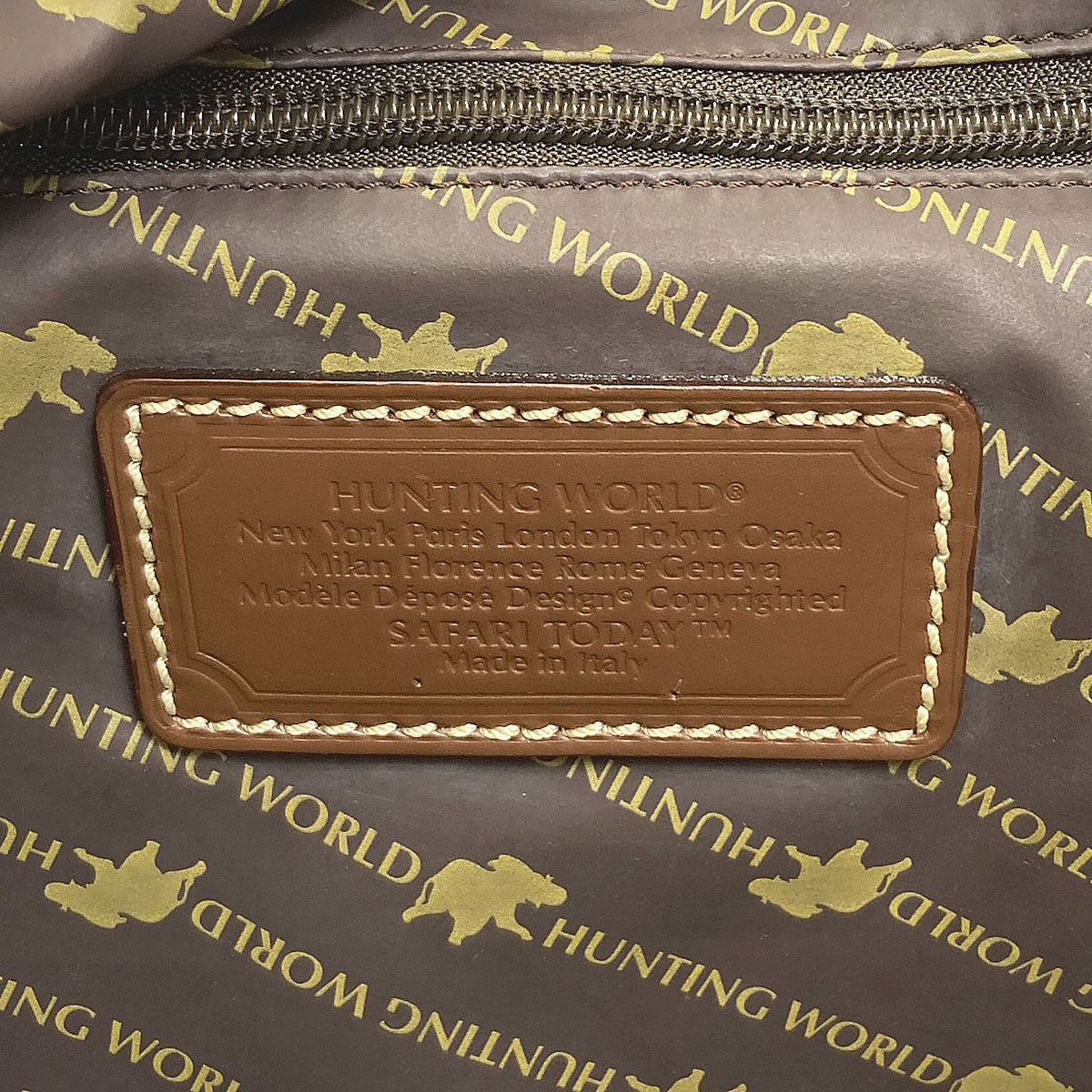 HUNTING WORLD logo Tote Bag Canvas LeatherLadies [Used]