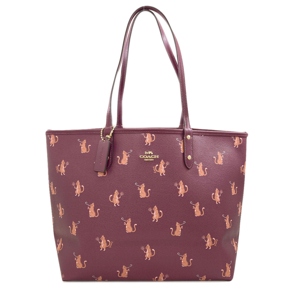 COACH F80232 Reversible Cat Tote Bag PVC Ladies [Used]
