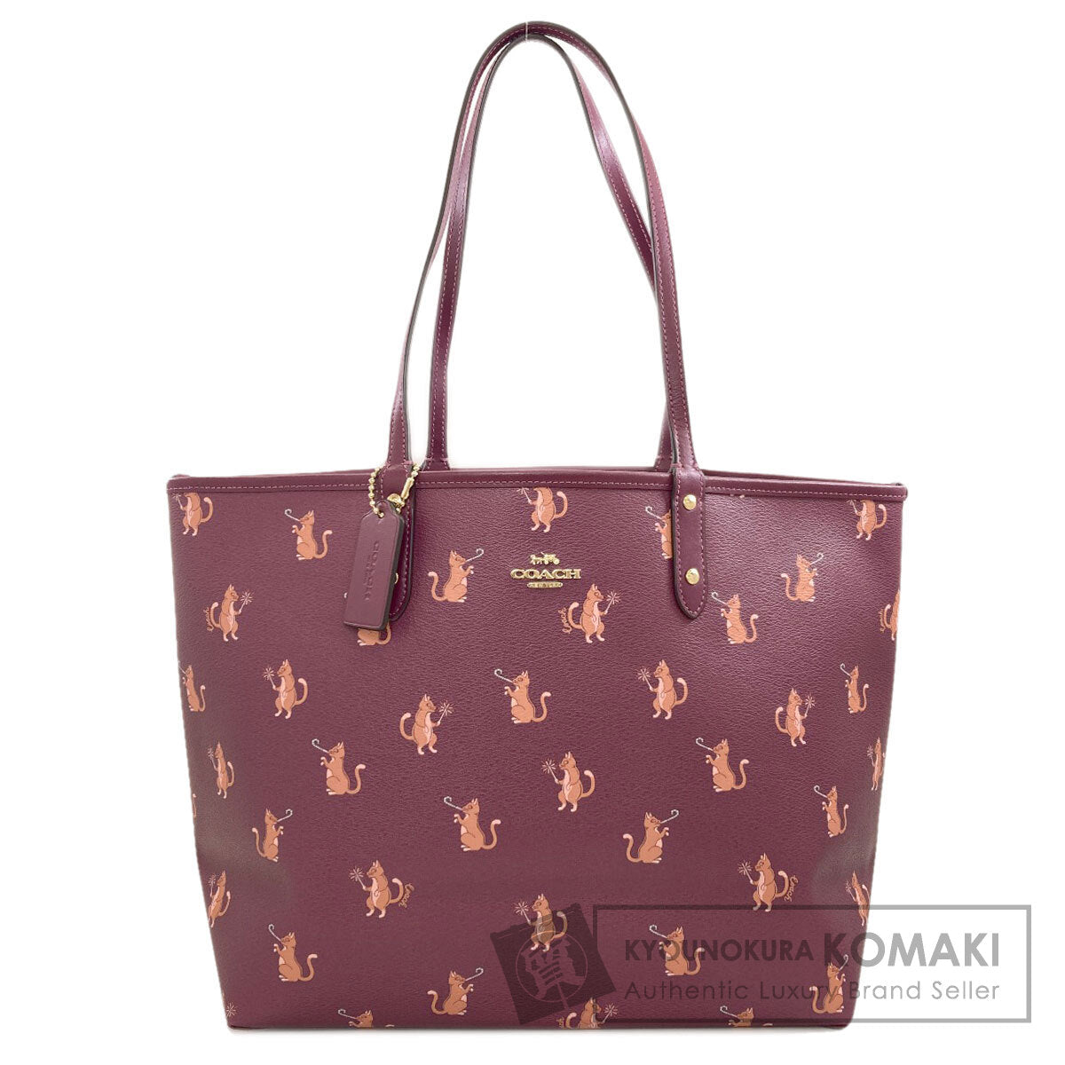 COACH F80232 Reversible Cat Tote Bag PVC Ladies [Used]