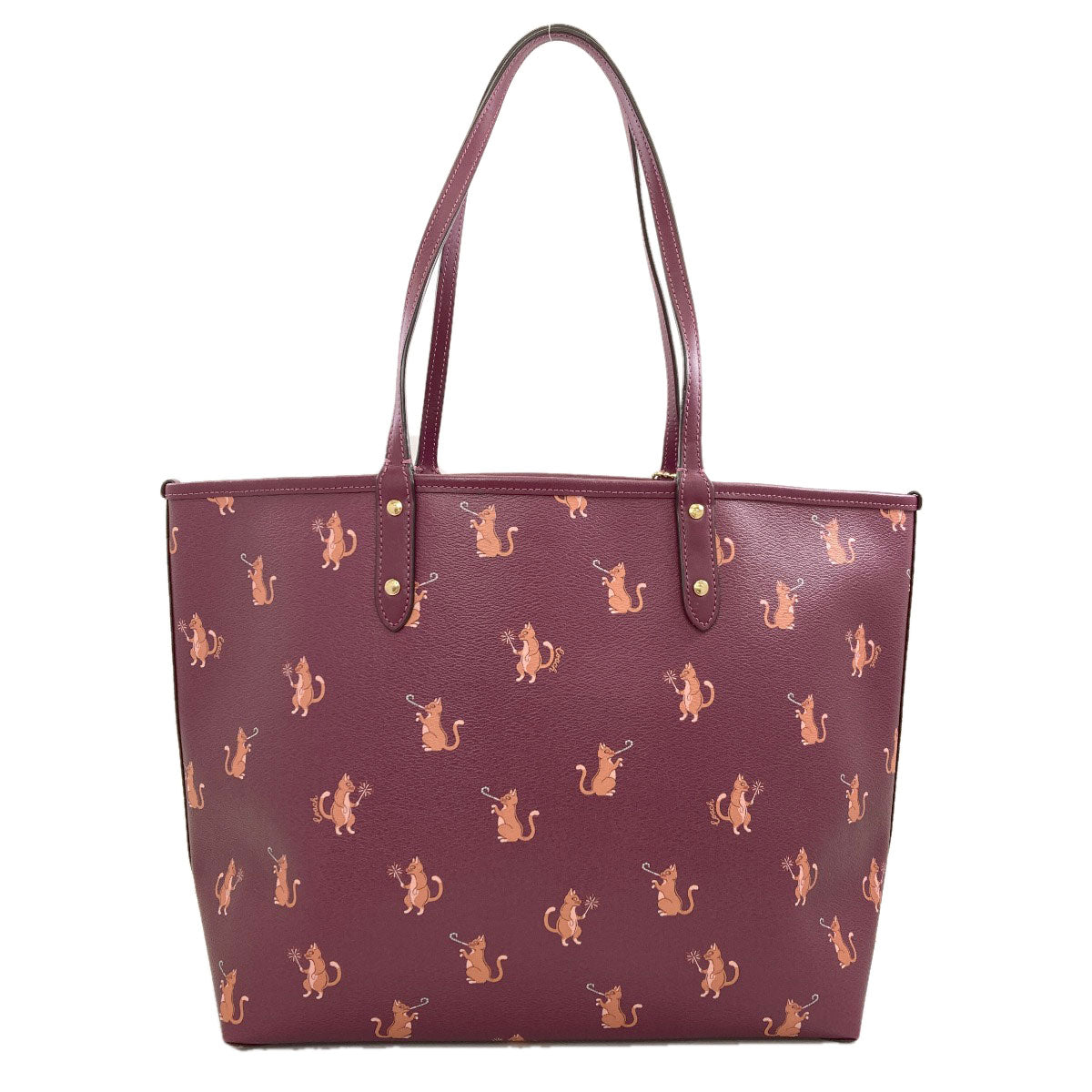 COACH F80232 Reversible Cat Tote Bag PVC Ladies [Used]