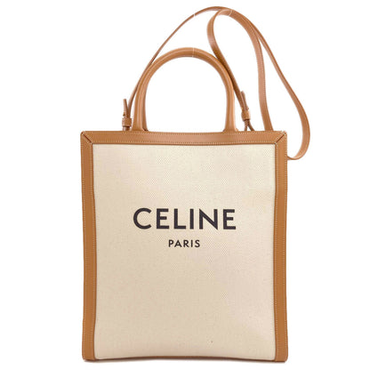 CELINE Vertical Cabas 2WAY Handbag Canvas CalfLadies [Used]