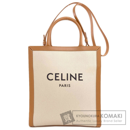 CELINE Vertical Cabas 2WAY Handbag Canvas CalfLadies [Used]