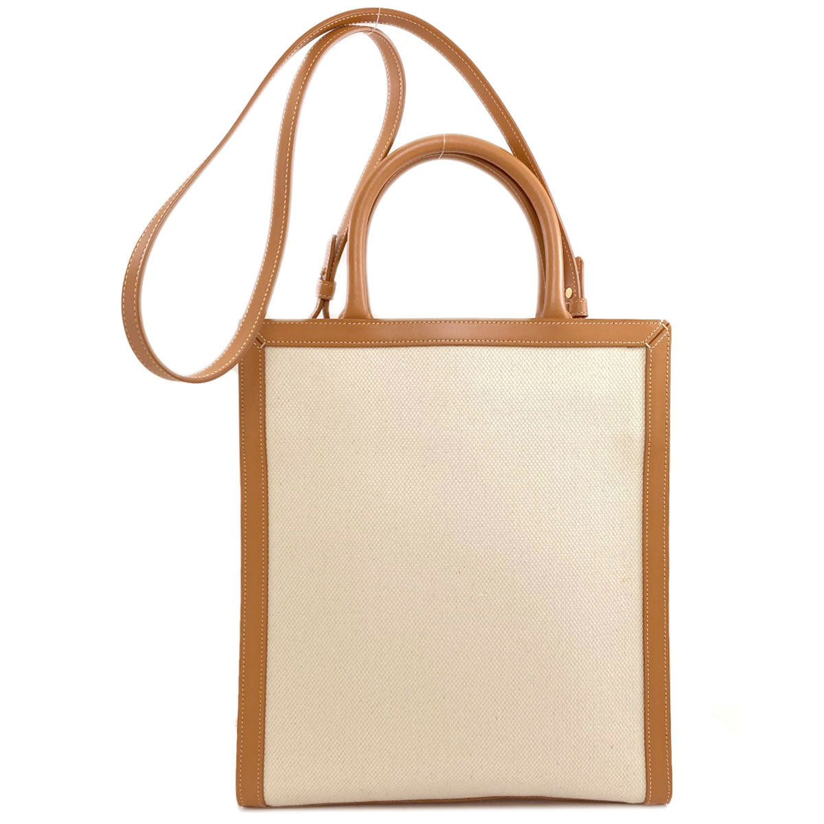 CELINE Vertical Cabas 2WAY Handbag Canvas CalfLadies [Used]